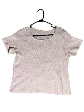 Croft & Barrow Pink Carnation Short Sleeve Textured Tee